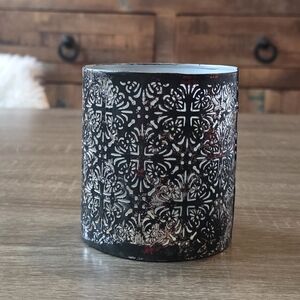 Elegant Black and White Candle Holder